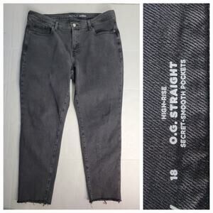 Old Navy Jeans Women Plus 18 High Rise O.G. Drapey Straight 90's Y2k Grunge Gray